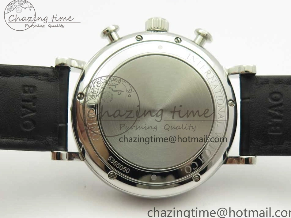 MIROTIME 0129 Snug Portofino IW391022 SS ZK 1:1 Best Edition White Dial Gold Markers On Black Leather Strap A 7130